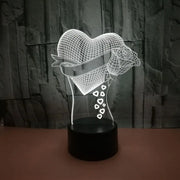 Colorful Heart Rose 3D Night Light