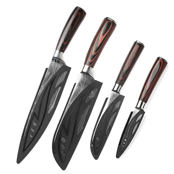8-Piece Kitchen Knife Set with Colorful Handles