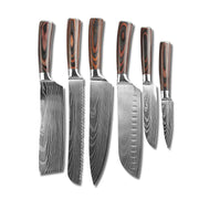 8-Piece Kitchen Knife Set with Colorful Handles
