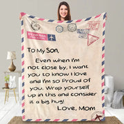Soft Fleece Blanket with Letter Print for My Son