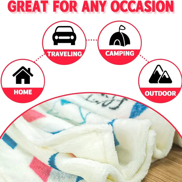 Soft Fleece Blanket with Letter Print for My Son