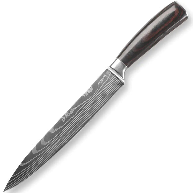 8-Piece Kitchen Knife Set with Colorful Handles