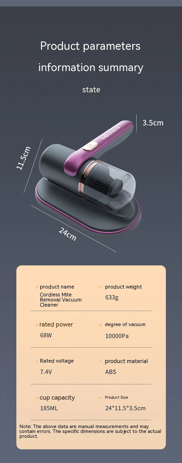 Electric UV Mite Remover & Mini Vacuum Cleaner