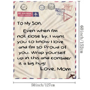 Soft Fleece Blanket with Letter Print for My Son